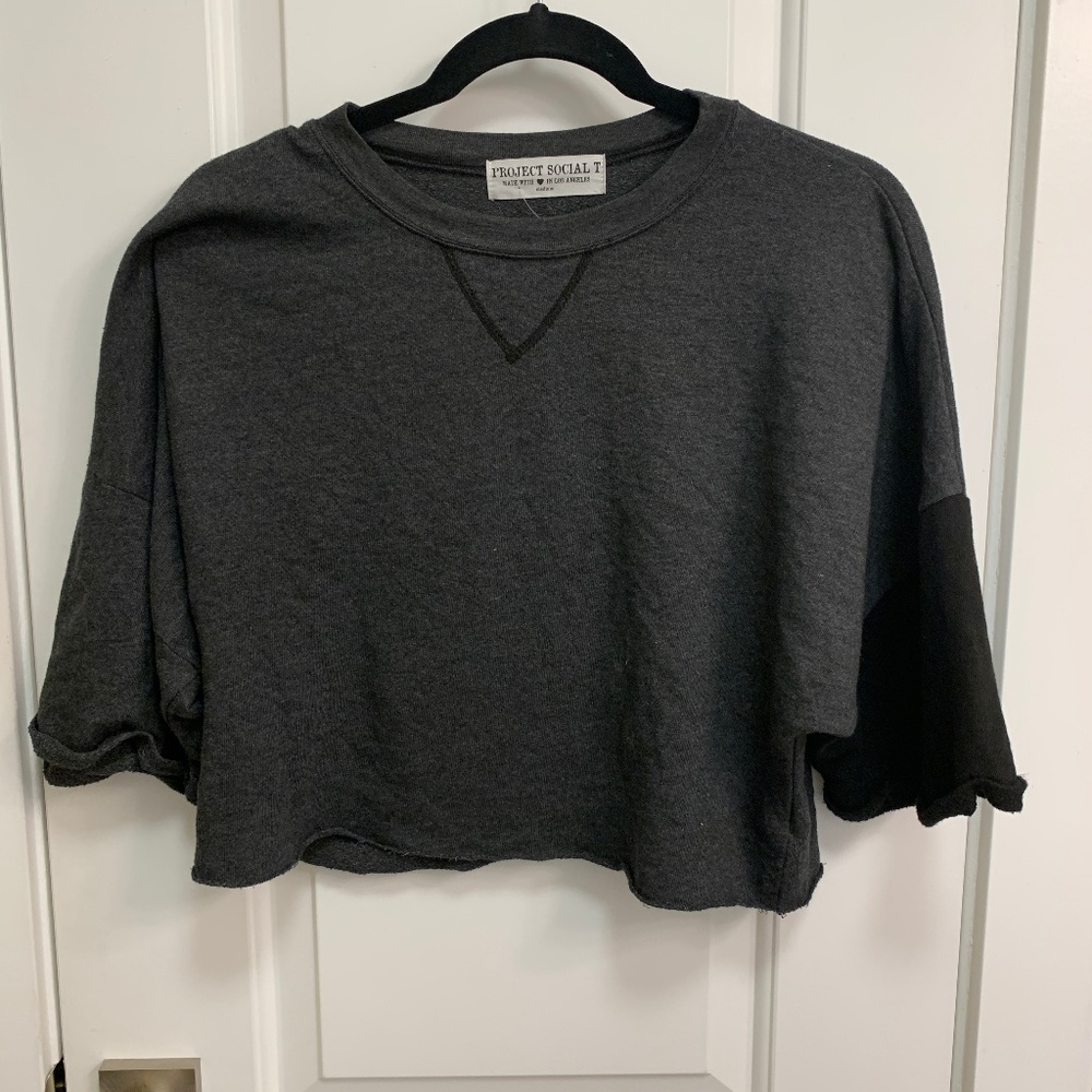 NWT WOMENS PROJECT T SOCIAL CROP SWEAT SHIRT SZ M